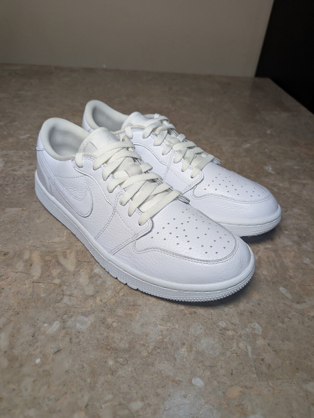 Nike Air Jordan 1 Low GS (2022) Golf Triple White #DD9315-101 Men's Size 10 - Picture 10 of 12